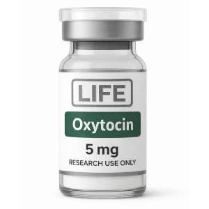 Oxytocin 5 mg lyophilized peptide vial labeled Life Peptide