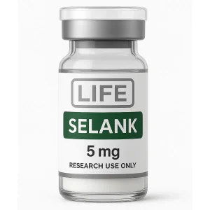 Selank 5 mg lyophilized peptide vial labeled Life Peptide