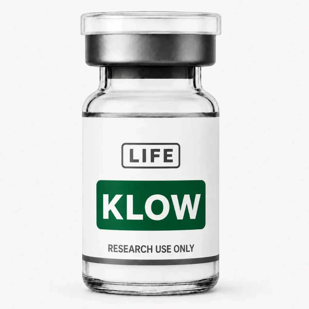 Kaufen Sie eine Ampulle mit gefriergetrocknetem Peptid „KLOW Blend“ (GHK-Cu, KPV, BPC-157 und TB-500) bei Life Peptide
